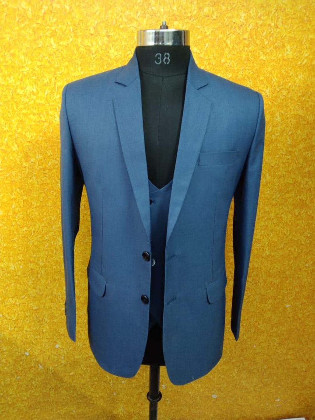 Man Rust Wedding Suit Party Wear Groom Wear Wedding Suit 3 Piece Orange ...