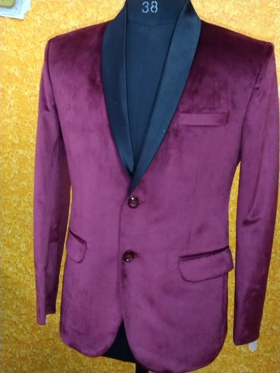 Mens pink velvet shop suit