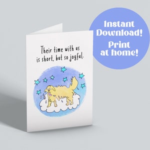 Perdita della carta del cane, lutto del cane, carta di simpatia del cane, carta delle condoglianze del cane, carta commemorativa del cane, carta della perdita dell'animale domestico, carta della perdita del Golden Retriever