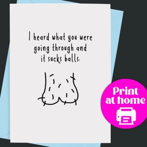 Carte de sympathie It Sucks Balls - Carte de sympathie - carte de sympathie pour animaux de compagnie - carte de sympathie pour chien - carte de sympathie imprimable - Carte de sympathie drôle