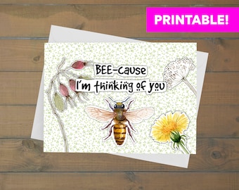 Bumblebee Thinking of You Karte, Karte für Freund, Bienengeschenke, Hummelkarte, Karte für Gärtner, umweltfreundlich, denk an dich