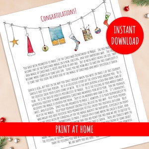 Carta explicativa de Papá Noel: te han ascendido, carta para niños sobre Papá Noel, Papá Noel no es real, para imprimir en casa, carta sobre Papá Noel para niños