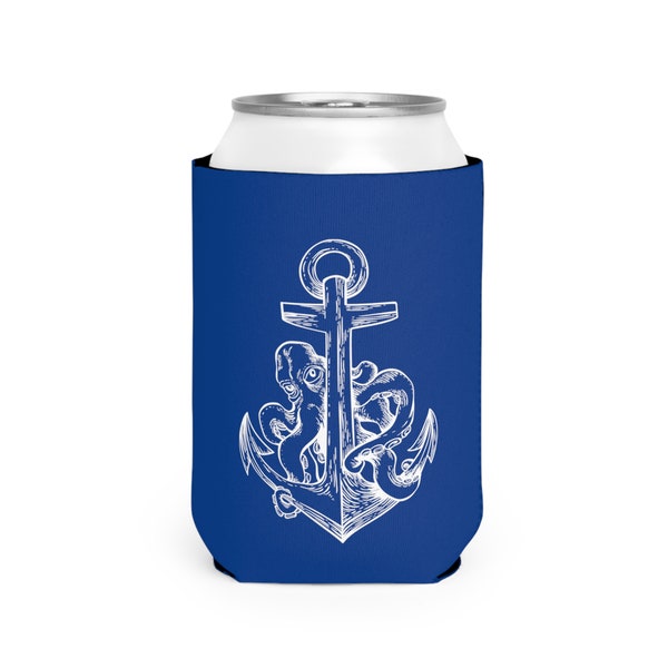 Nautical Can Cooler Sleeve - Sailboat Can Coolers - Marine Beer Cozy - Drink Holder - Gift for boaters - Gift for Sailors - Koozie