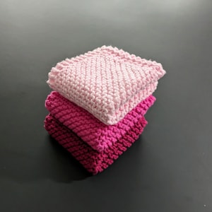 100% Cotton Dish Cloths - Berry Parfait Collection (Set of 3)