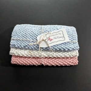 Soft Face Cloths, 100% Cotton (Set of 3) - Baby Pastels Collection