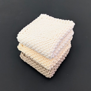Cotton Dishcloths - Shades of Cream Collection (Set of 3)
