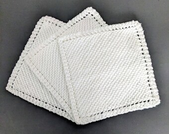 100% Cotton Dish Cloths - White Collection (Set of 3)