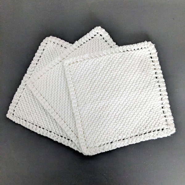 100% Cotton Dish Cloths - White Collection (Set of 3)