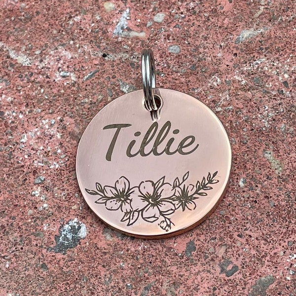 Pet ID Tag, Mountain Dog Tag, Dog Tag, Dog Collar Tag, Pet Name Tag, Hand Stamped Dog Tag, Custom, Engraved, Personalized, Puppy Tag
