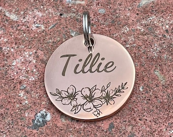 Pet ID Tag, Mountain Dog Tag, Dog Tag, Dog Collar Tag, Pet Name Tag, Hand Stamped Dog Tag, Custom, Engraved, Personalized, Puppy Tag