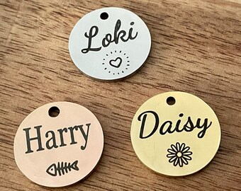 Custom Christmas Gift for Your Pet, Customized Gift for Cats, Kitten Tag, Funny Cat Tag, Fish Symbol Tag, Cat Tag Collar, Engraved Cat Tags,