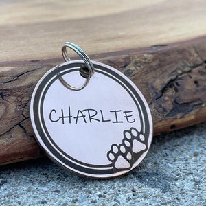 Custom Dog Name Tag, Dog Tag Custom Necklace, Pet Name Tag, Engraved Dog Tag, Puppy Tag, Dog Tag For Dogs, Rose Gold Pet Tag, Dog ID Tag,