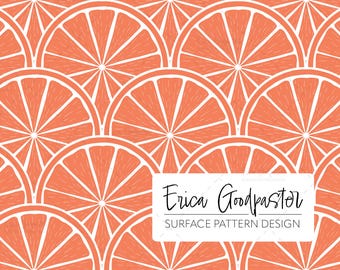 Grapefruit Citrus Slices Repeating Pattern Instant Download 300 DPI PNG for Digital Paper Scrapbooking Crafts Summer Fruit Tropical Drinks