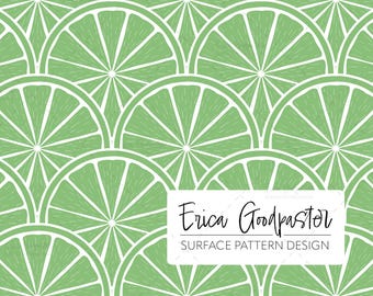 Green Lime Citrus Slices Repeating Pattern Instant Download 300 DPI PNG for Digital Paper Scrapbooking Crafts Tropical Summer Drinks