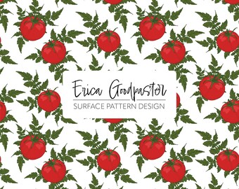 Tomatoes Digital Paper Seamless Repeating Pattern Instant Download 300 DPI PNG for Scrapbook Crafts Tomato