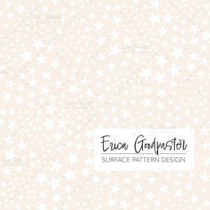 Tossed Ditsy Stars on Beige Repeating Pattern Instant Download 300 DPI PNG for Digital Paper Scrapbooking Crafts Night Sky Celestial Baby