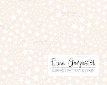 Tossed Ditsy Stars on Beige Repeating Pattern Instant Download 300 DPI PNG for Digital Paper Scrapbooking Crafts Night Sky Celestial Baby