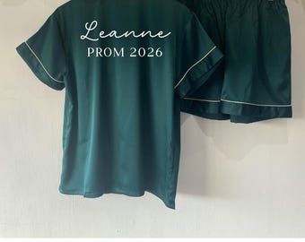 Personalized Cotton Pajama Set, Embroidered PJs, Bridal Party Gift