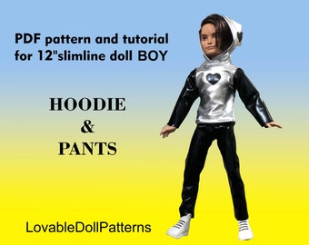 12" Slimline Doll Hoodie & Pants Pattern (PDF)