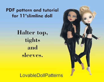 11" Slimline Doll Leather Outfit Sewing Pattern (PDF)