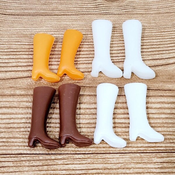 Barbie Mod Clone Boots Lot Go Go Lace Up White Brown Orange Vintage 1970s