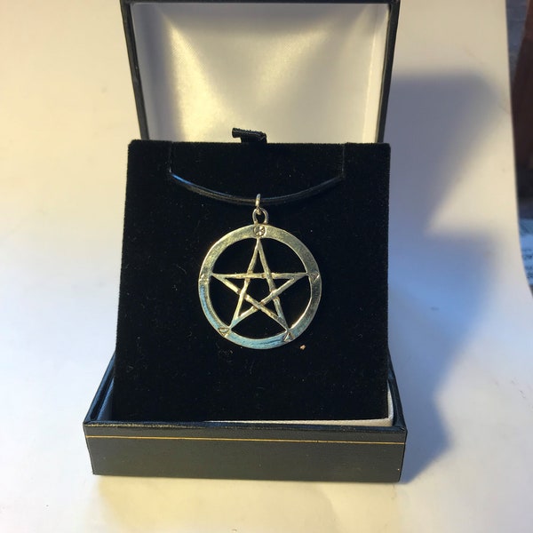 sterling silver pentagram pentacle, wiccan, pagan