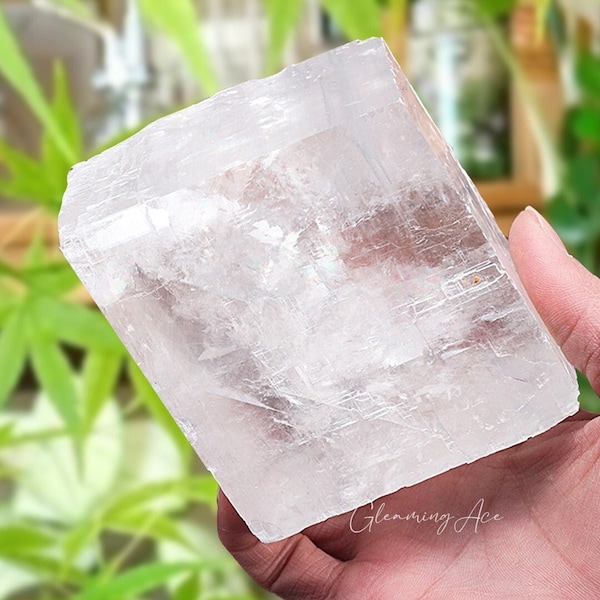 Raw Clear Iceland Spar Chunk, Natural Optical Calcite Cubes - CHOOSE WEIGHT
