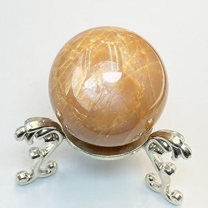 Natural Peach Moonstone Sphere, Polished Moonstone Crystal Ball, Divination Quartz Sphere, Mineral Samples