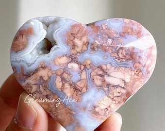 ピンクアゲートハート - Etsy 日本