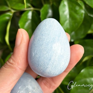 Polished Celestite Crystal Egg, Blue Egg Shaped Stone Random Selection