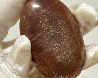 Orange Moonstone Sunstone Palmstone Flashy Peach Moonstone Sunstone Palm Stone