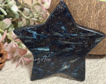 Natural Arfvedsonite Fireworks Stars Healing Crystal