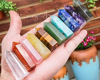 Natural Real Crystal Point Set, 10 Pieces Healing Crystal Wands, Crystal Tower, Hexagonal Column Crystal Gift