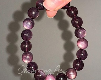Purple Mica Lepidolite Crystal Freeform Bracelet/crystal