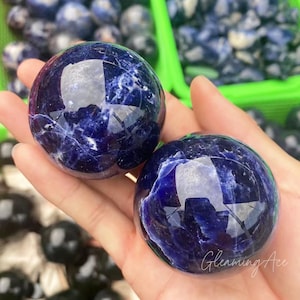 Natürliche blaue Sodalith-Kugel, polierte Sodalith-Kristallkugel, Reiki-Heilung, Kristallgeschenke 1PC