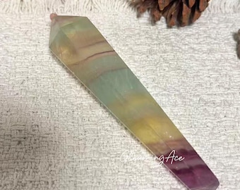 Natural Candy Fluorite Wand Rainbow Fluorite Crystal Point Reiki Healing
