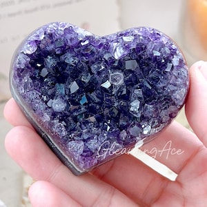 Uruguay Amethyst Heart Clusters, Crystal Amethyst Geode Heart