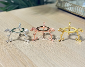 Base de soporte de esfera de cristal de metal, soporte para bola de cristal dorado, plateado y rosa, expositor de bolas de cristal