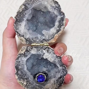 Brazilian Crystal Geode Ring Boxes, Geode Agate Jewelry Box, Idea ...