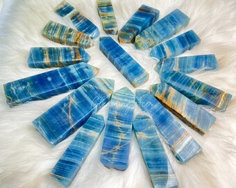 High Quality Blue Onyx Obelisk, Blue Onyx Crystal Tower