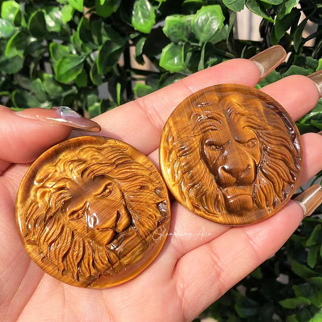 Natural Tiger Eye Lion, Quartz Crystal Lion, Crystal Animal, Mineral