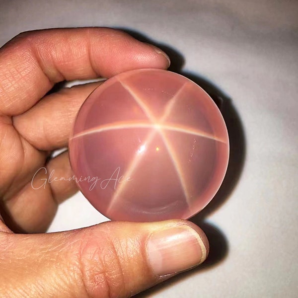 Natural Star Rose Quartz Sphere, High Quality Mozambique Six Star Flash Ball, Home Decoration, Mineral Samples
