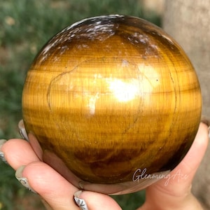 Natural Tiger Eye Sphere, Tiger Eye Ball Quartz Crystal Ball, Crystal Gifts