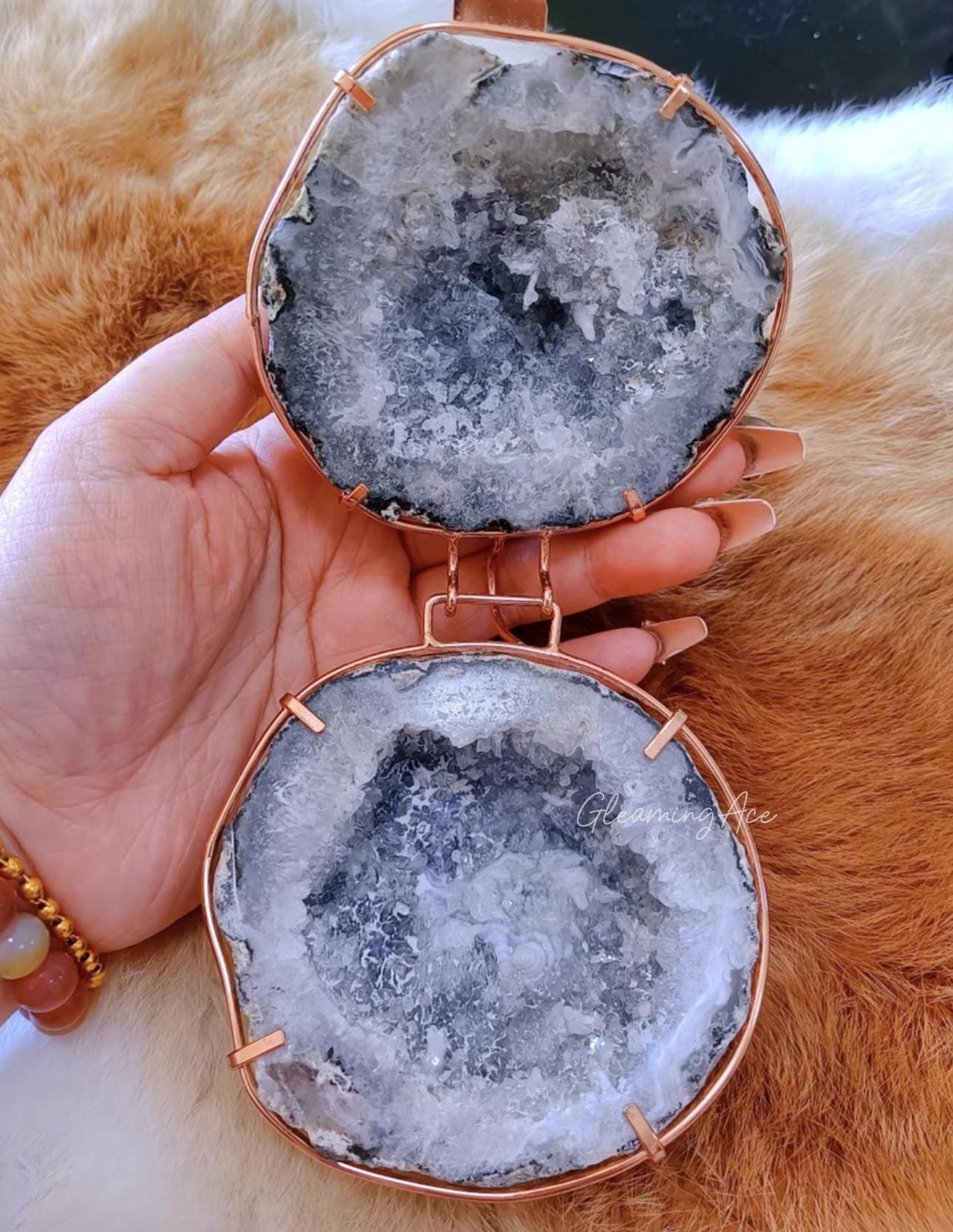 Natural Crystal Geode Ring Boxes, Geode Agate Jewelry Box, Wedding