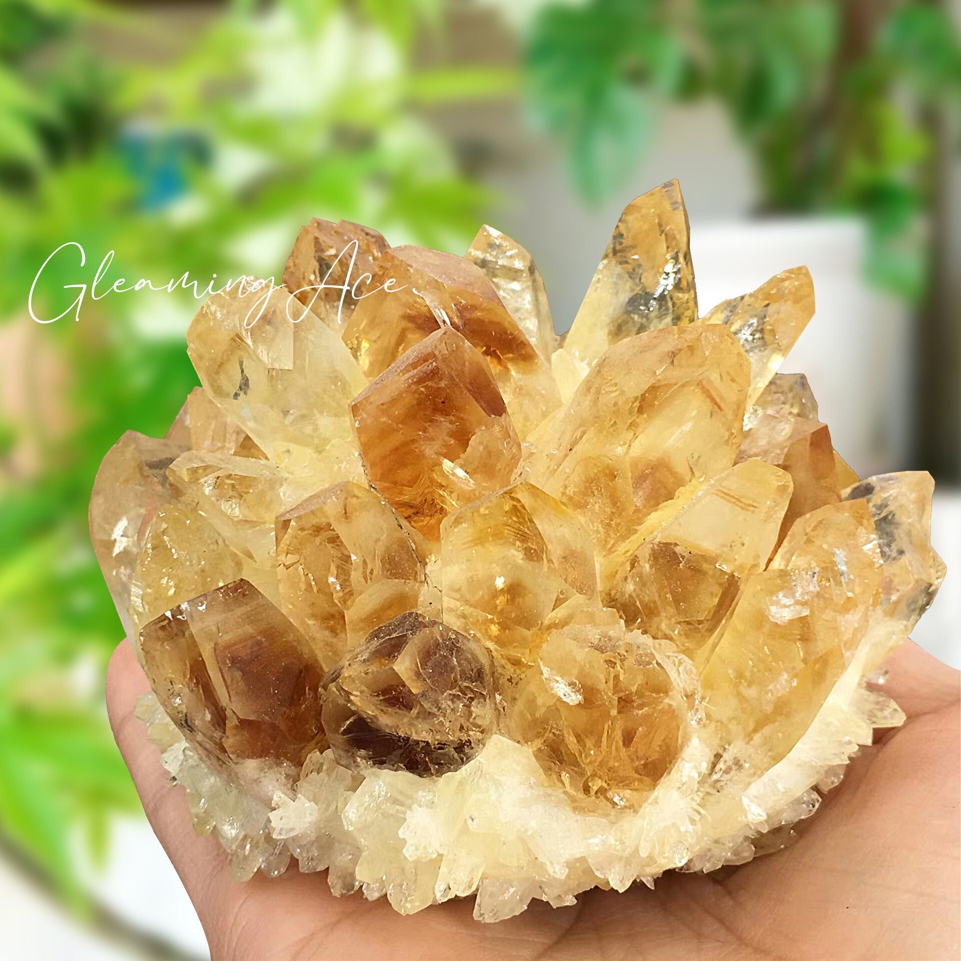 1pc Natural Citrine Cluster Crystal Quartz Specimen - Raw Healing Stone, 200g, Home Decor, Gift-Ready