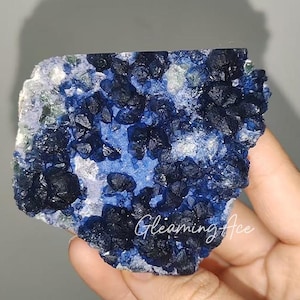 Muestra de fluorita azul arándano de alta calidad, racimo de fluorita raro, venta al por mayor