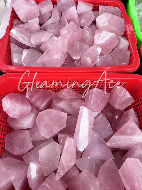 Polished Rose Quartz Freeform Hand-carved Crystal Freeform