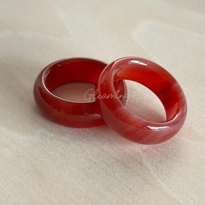 Natural Carnelian Ring Gemstone Ring Red Agate Ring 10mm