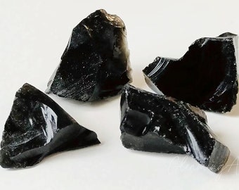 Obsidiana en bruto natural, cristales curativos