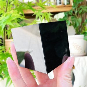 Black Obsidian Cube, Polished Obsidian Cube Stone Home Decoration